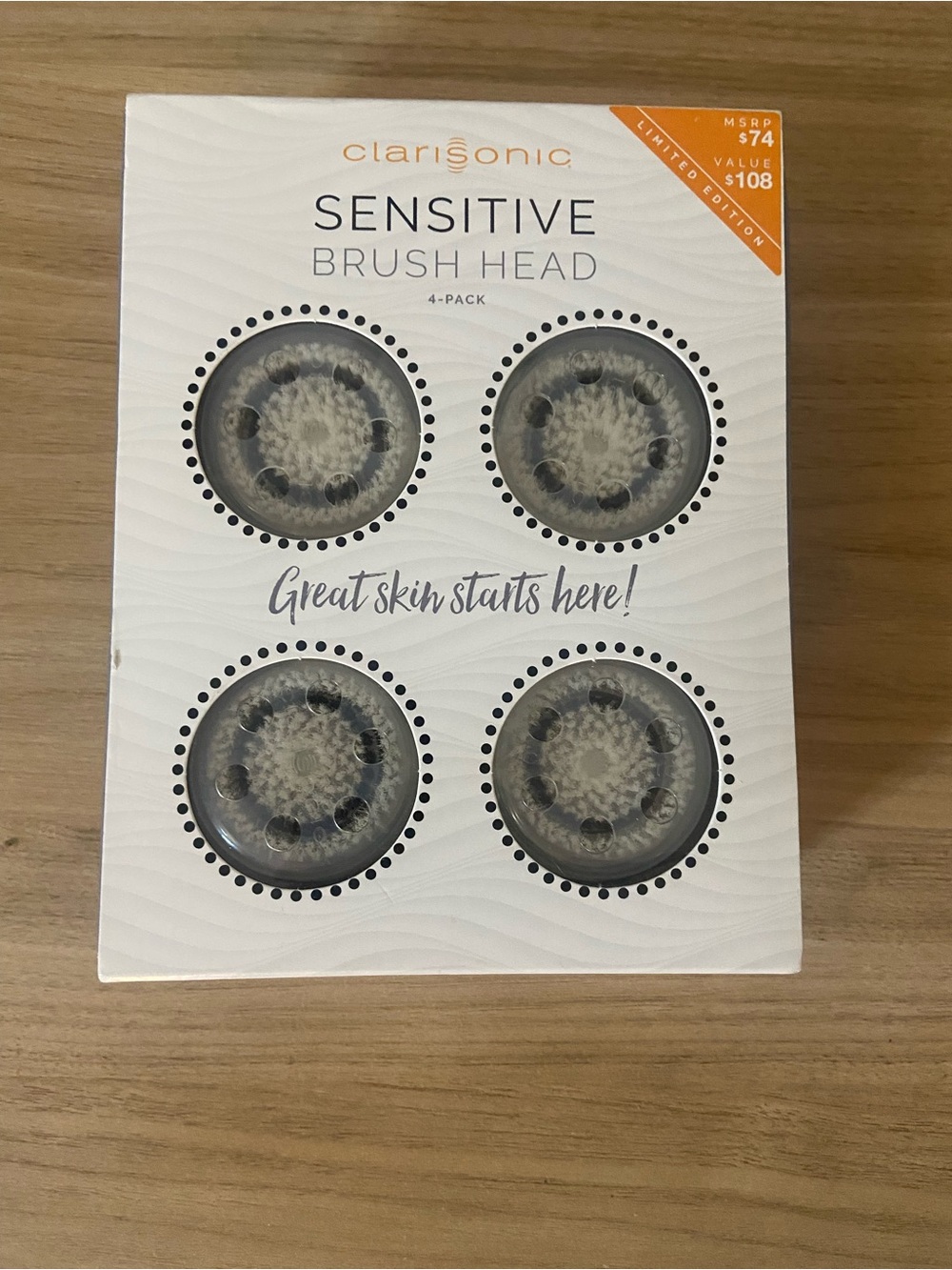 Clarisonic Sensitive Brush Head 4-Pack - White and Gray